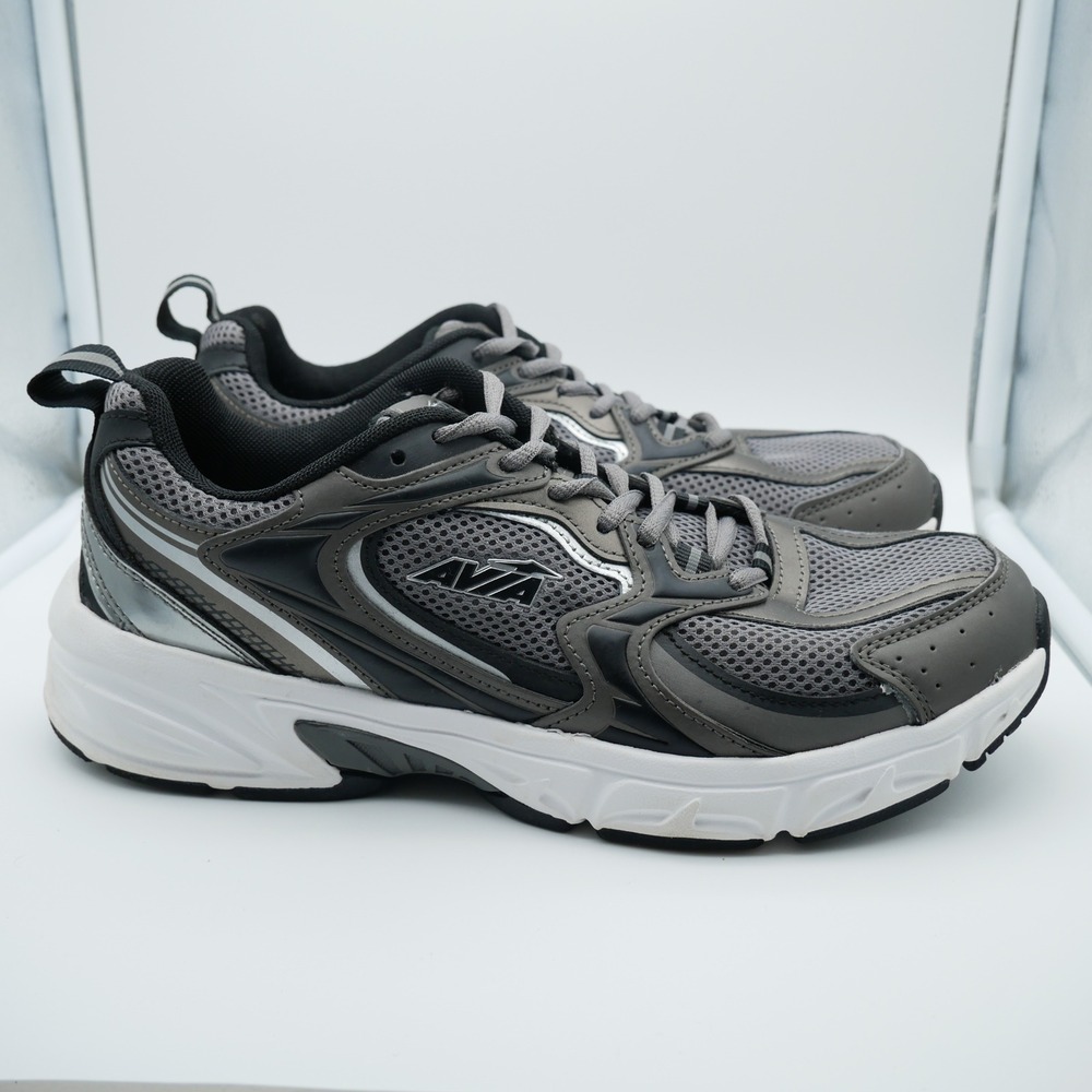 Avia 5000 Mens Running Shoes Grey Black Mesh Athletic Sneakers Size 9